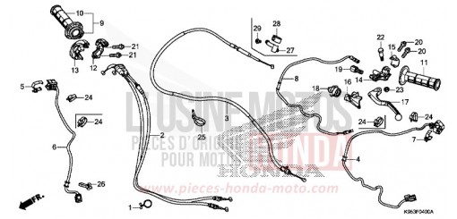LEVIER DE GUIDON/COMMUTATEUR/CABLE CRF250RL de 2020